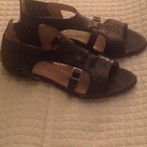 AGL Black Sandals Reptile